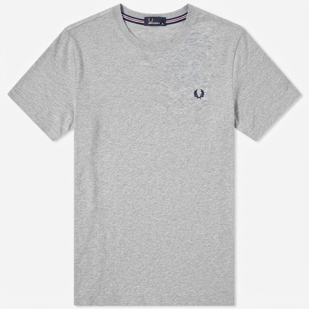 [WearU Generated:merch_clean_front] Fred Perry Heather Grey Marl Cotton Jersey T-Shirt – merch clean front