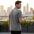 Nike Men's Grey Dri-Fit SF Logo Performance Polo Shirt