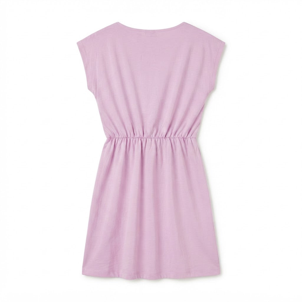 esmara Women's Pink Elastic Waist Jersey Mini Dress with Poc