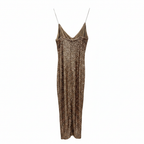 Fashion Nova Gold Sequined Cami Maxi Dress - Women's S