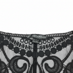 Women's Black Sleeveless Top with Embroidered Lace Yoke