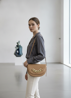 Beverly Hills Polo Club Tan Chain Saddle Bag