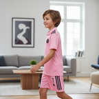 Kids Adidas Inter Miami CF Pink Soccer Jersey & Shorts Set