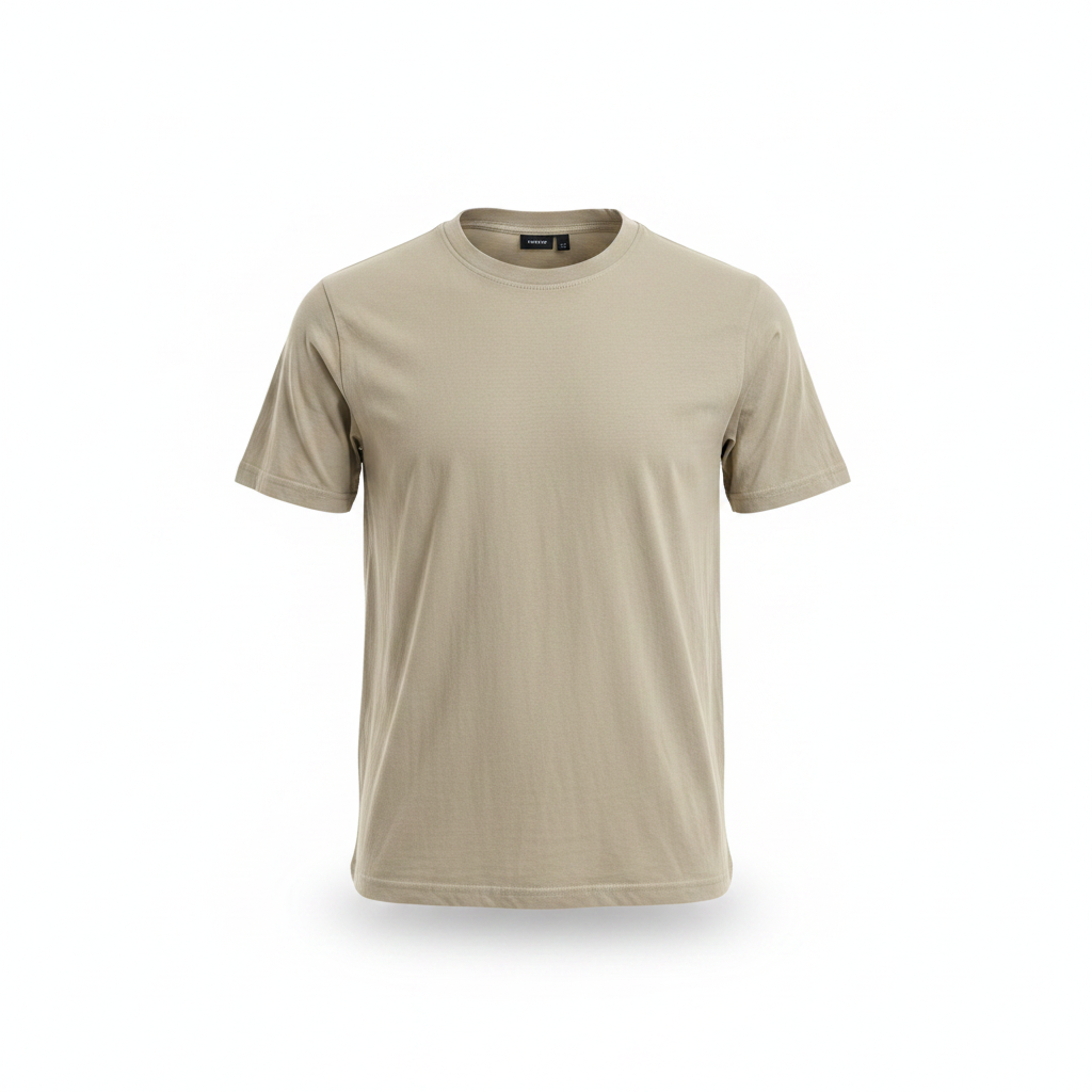 LMTD Kids Beige Cotton Short Sleeve Crew Neck T-Shirt