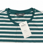 Max Women's Green & White Striped Crew Neck T-Shirt Size S