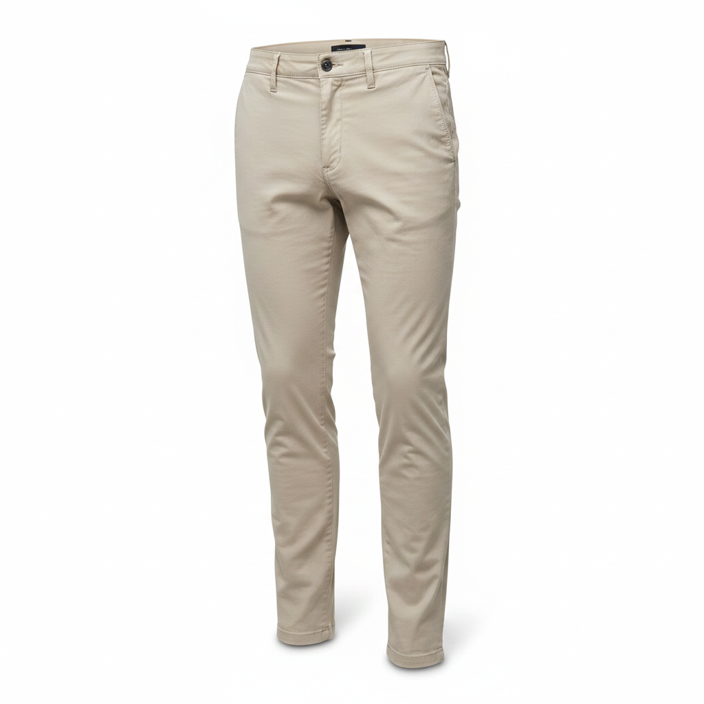Men's Slim Fit Beige Chino Pants