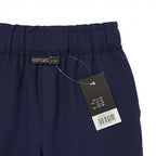 Women's Navy Blue Tie-Waist Relaxed Shorts