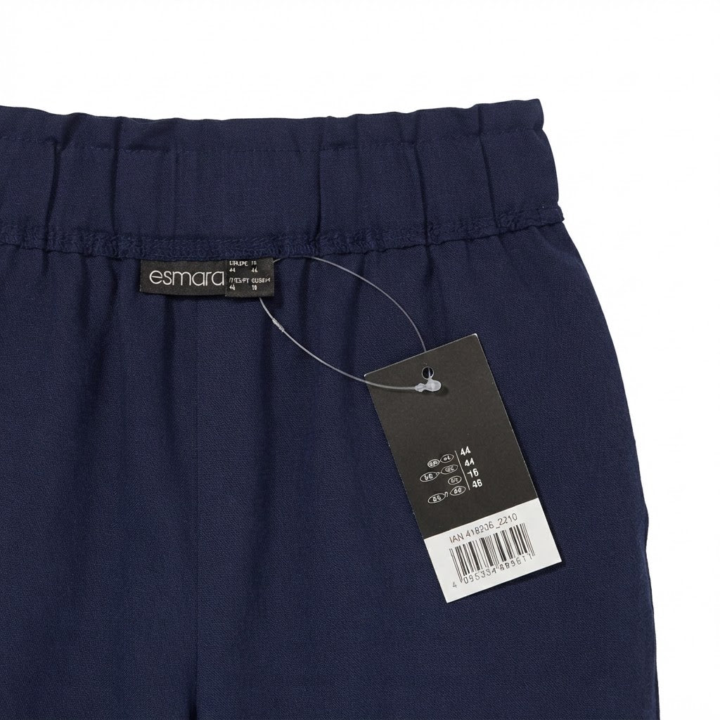 Women's Navy Blue Tie-Waist Relaxed Shorts
