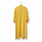 SHEIN Women's Yellow Textured Fringed Long-Line Kimono