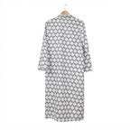 SHEIN Women's White and white Geometric Duster Kimono Abaya