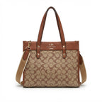 CACOH Brown Monogram Structured Tote Bag