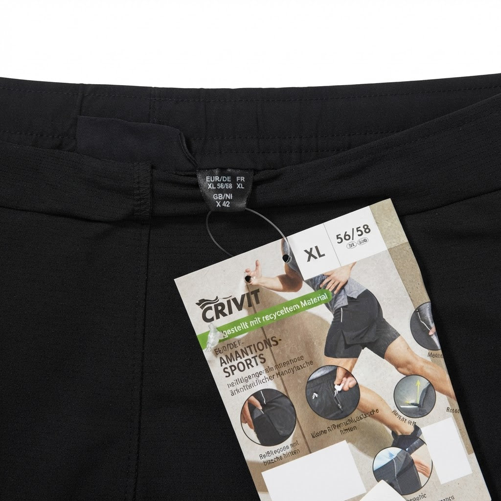 Men's Black Athletic Running Shorts