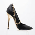 ALDO Women's Black Snakeskin Pointed Toe High Heels