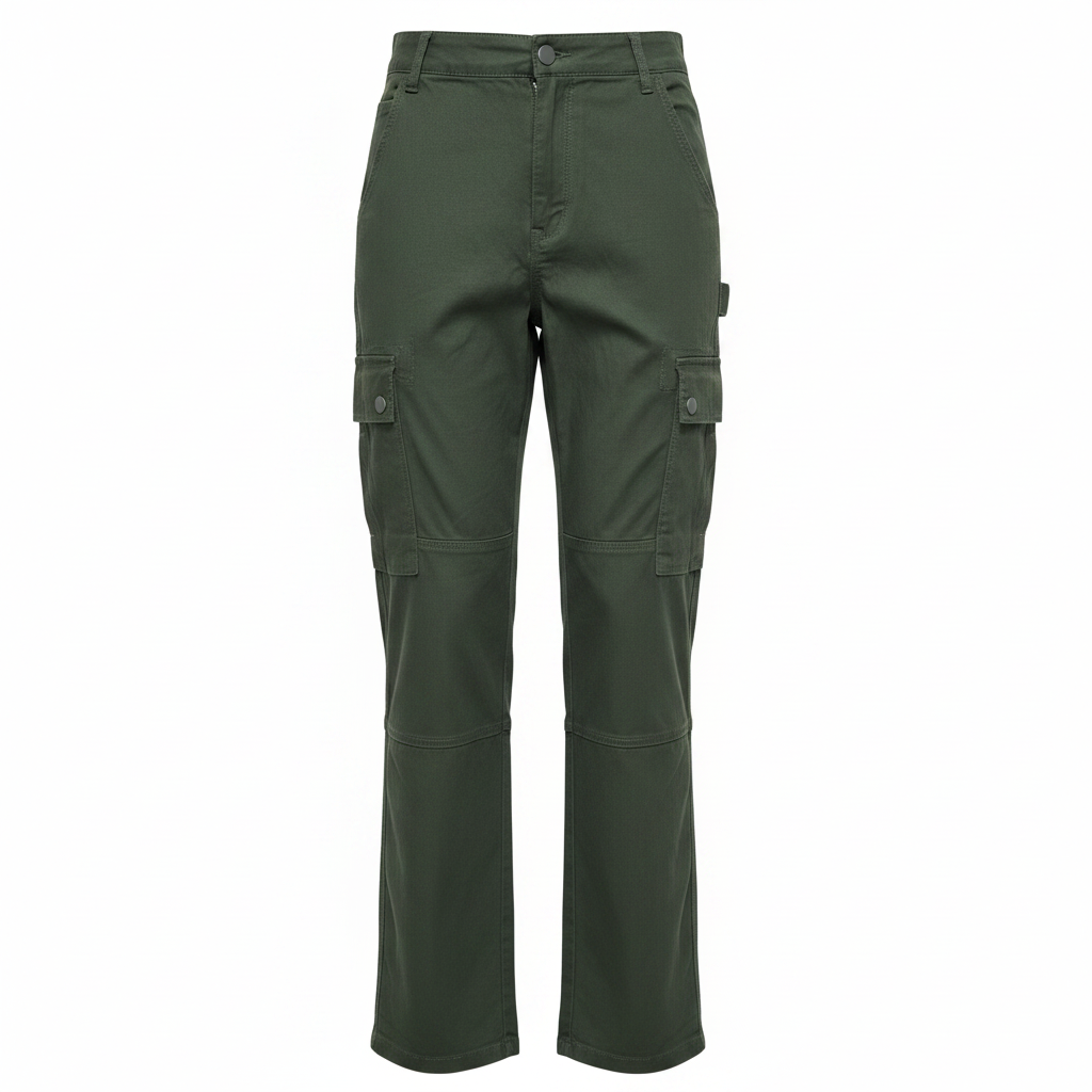 Women's Olive Green Wide Leg Cargo Pants - Size S