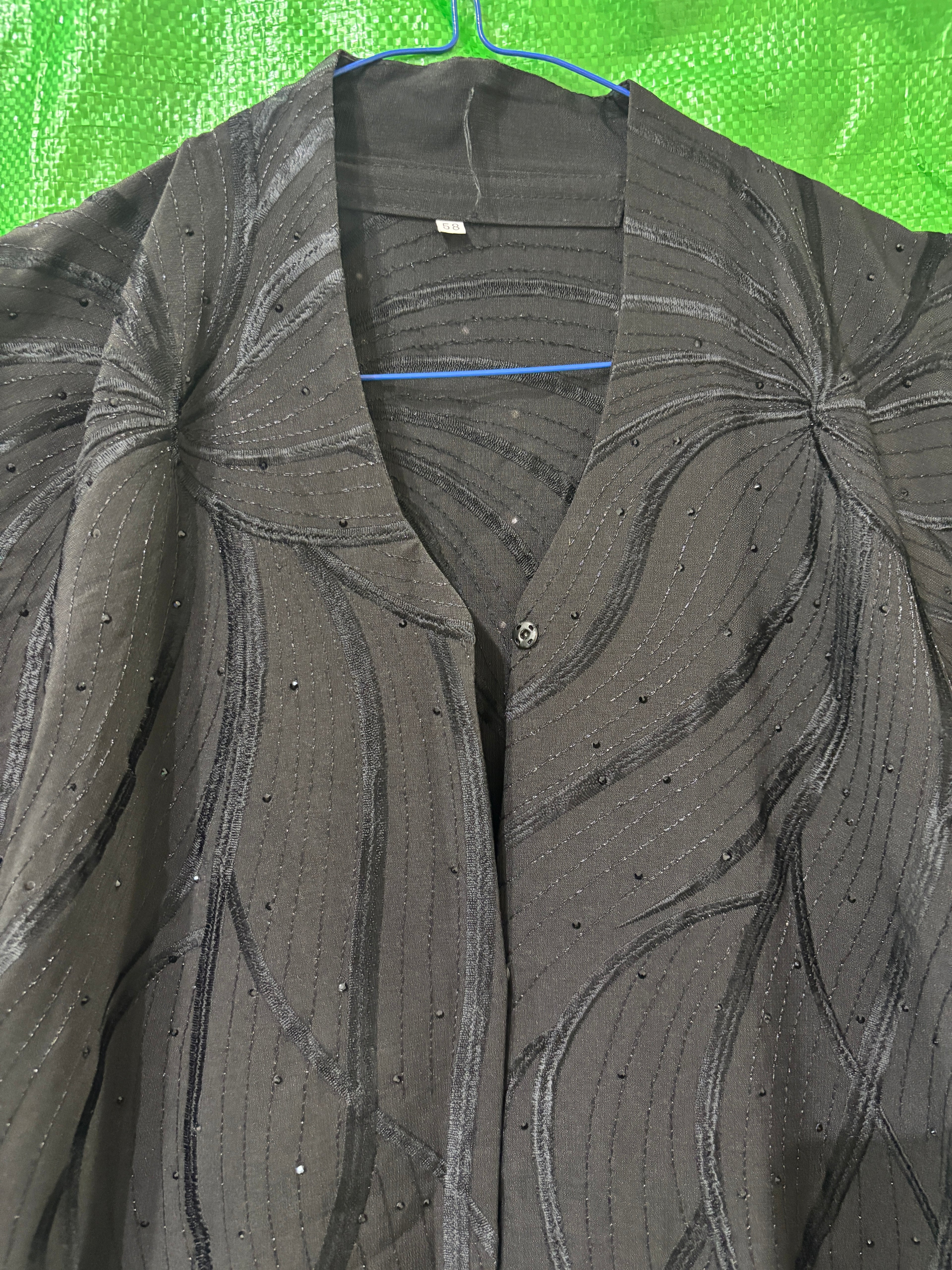 represent Black Embellished Occasion Abaya with Embroidered