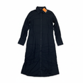 Women's Black Long Sleeve Button-Up Midi Shirt Dress