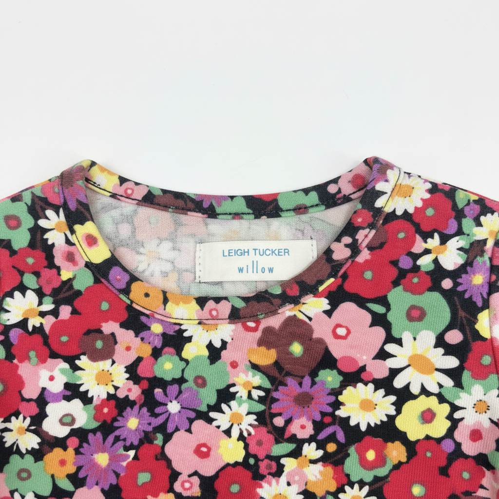 LEIGH TUCKER willow Kids Multi-Color Floral Long-Sleeve Ruff