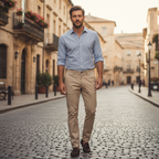 Jack & Jones Men's Slim Fit Beige Chino Trousers