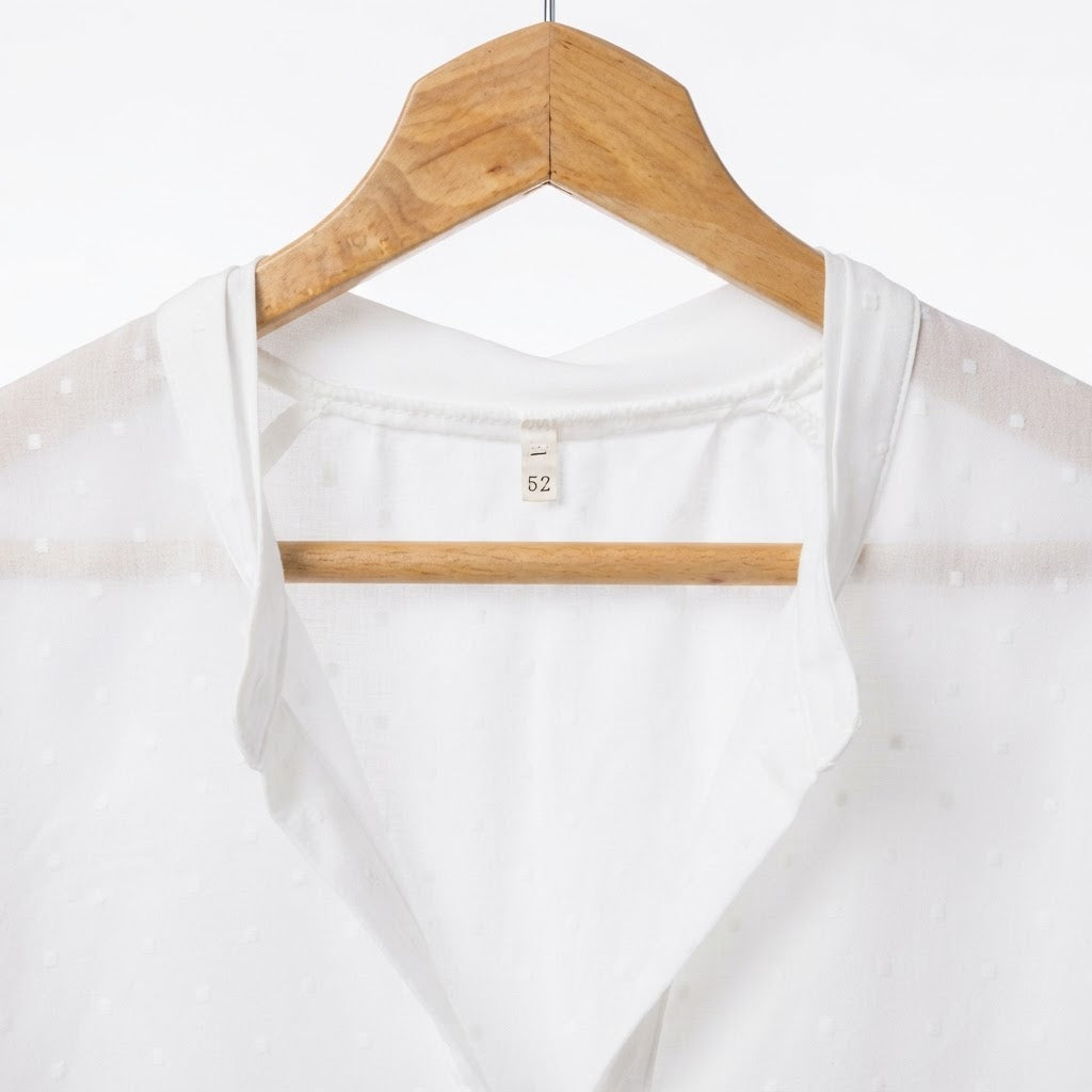 Women's White Swiss Dot Tiered Long Kimono