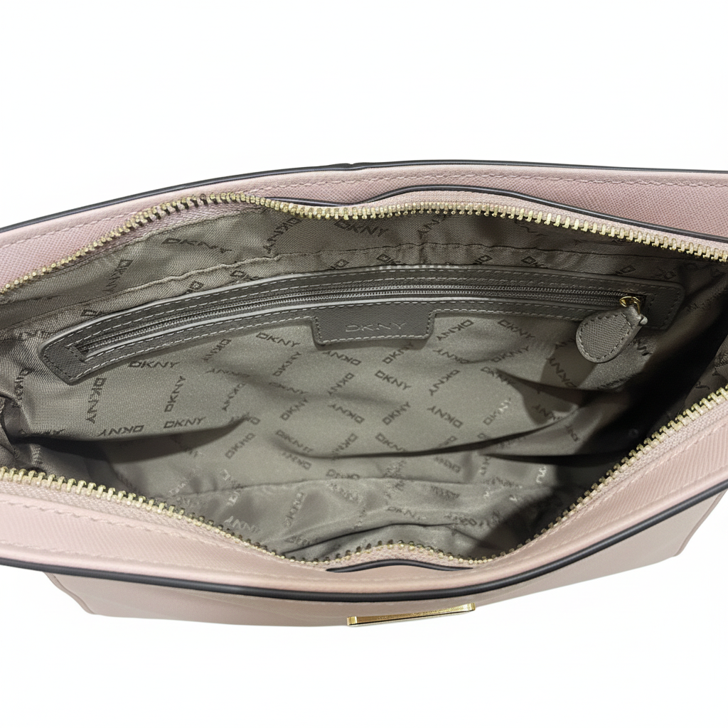 DKNY Women's Blush Pink Saffiano Leather Shoulder Bag