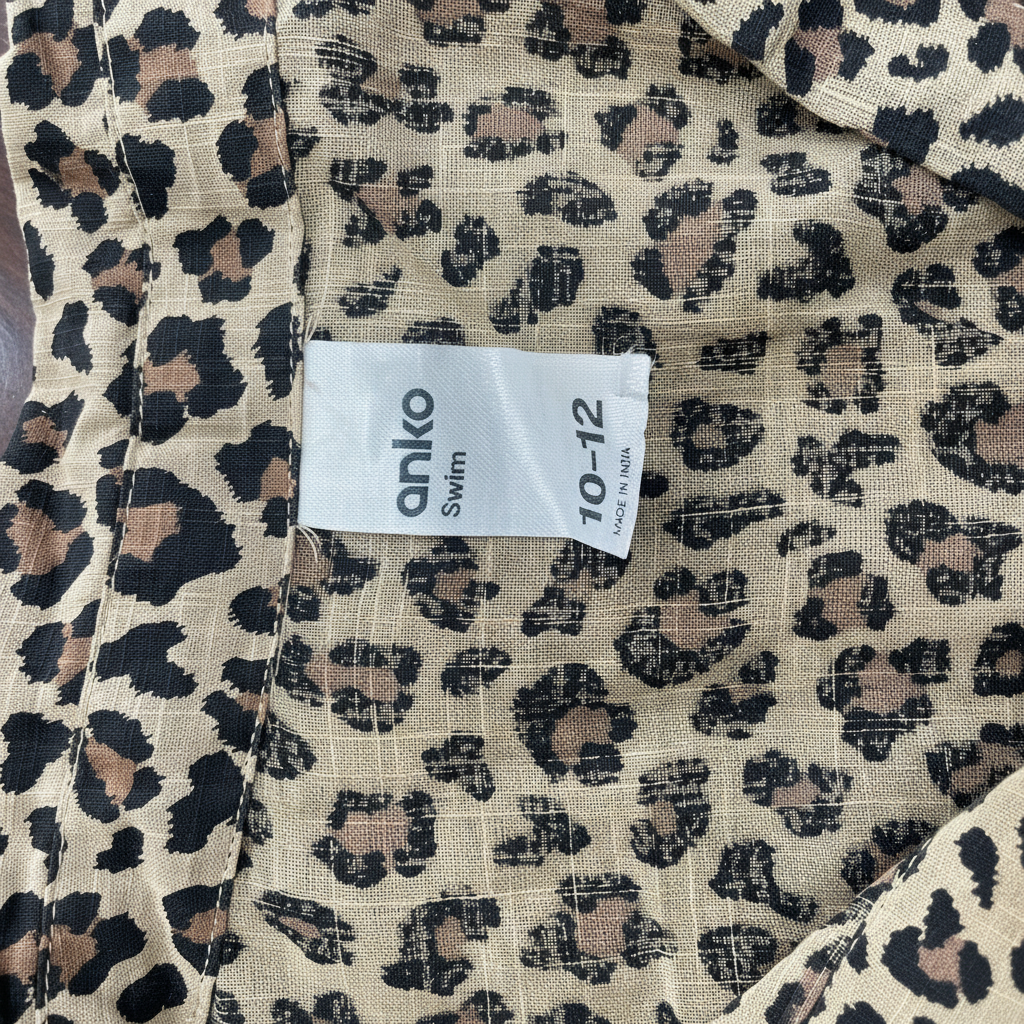Anko Women's Leopard Print Swim Cover-Up Shirt Size 10-12