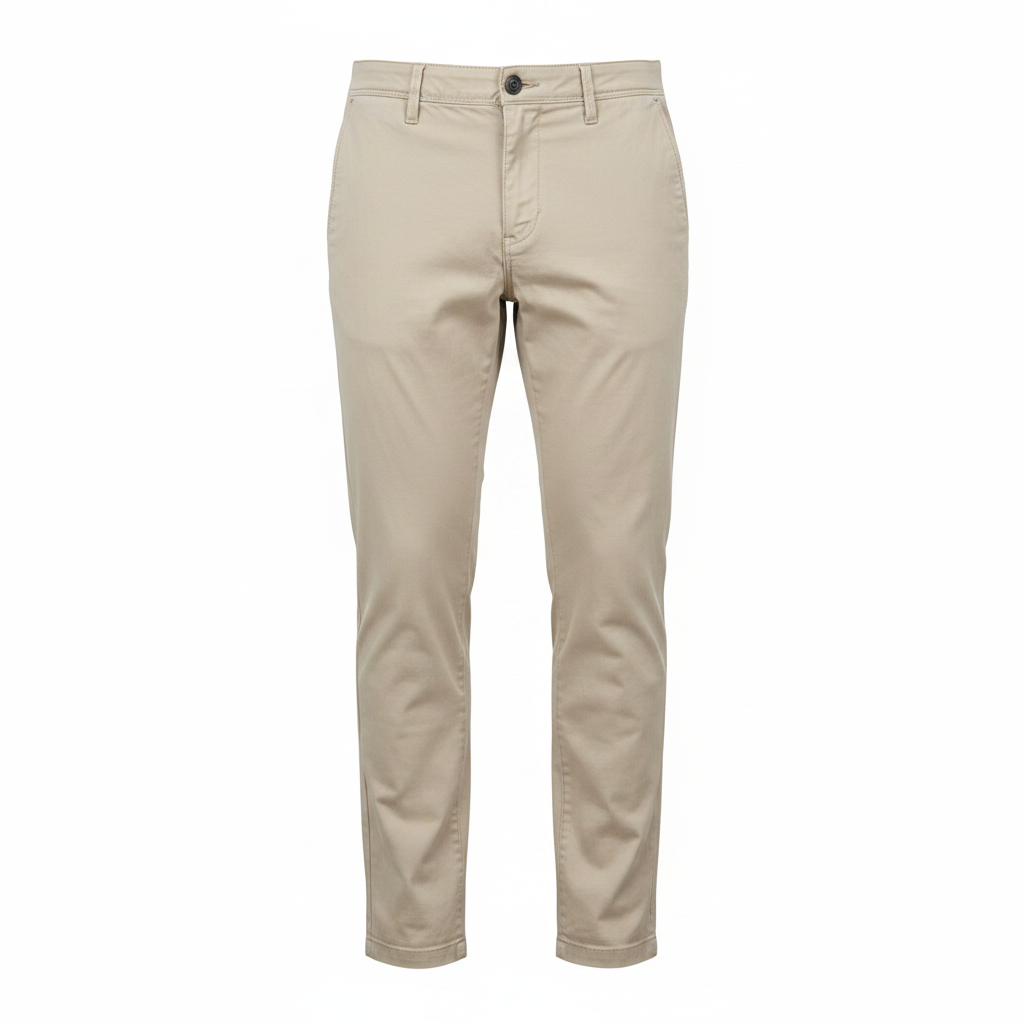Angelo Litrico Men's Slim Fit Beige Chino Trousers