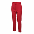 ZARA Women's Red High-Waisted Belted Tapered Trousers