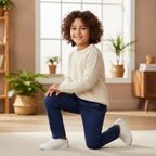Babybol Navy Blue Cotton Stretch Chino Pants - Size 6M