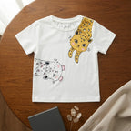 SHEIN White Short-Sleeve Kawaii Animal Graphic T-Shirt