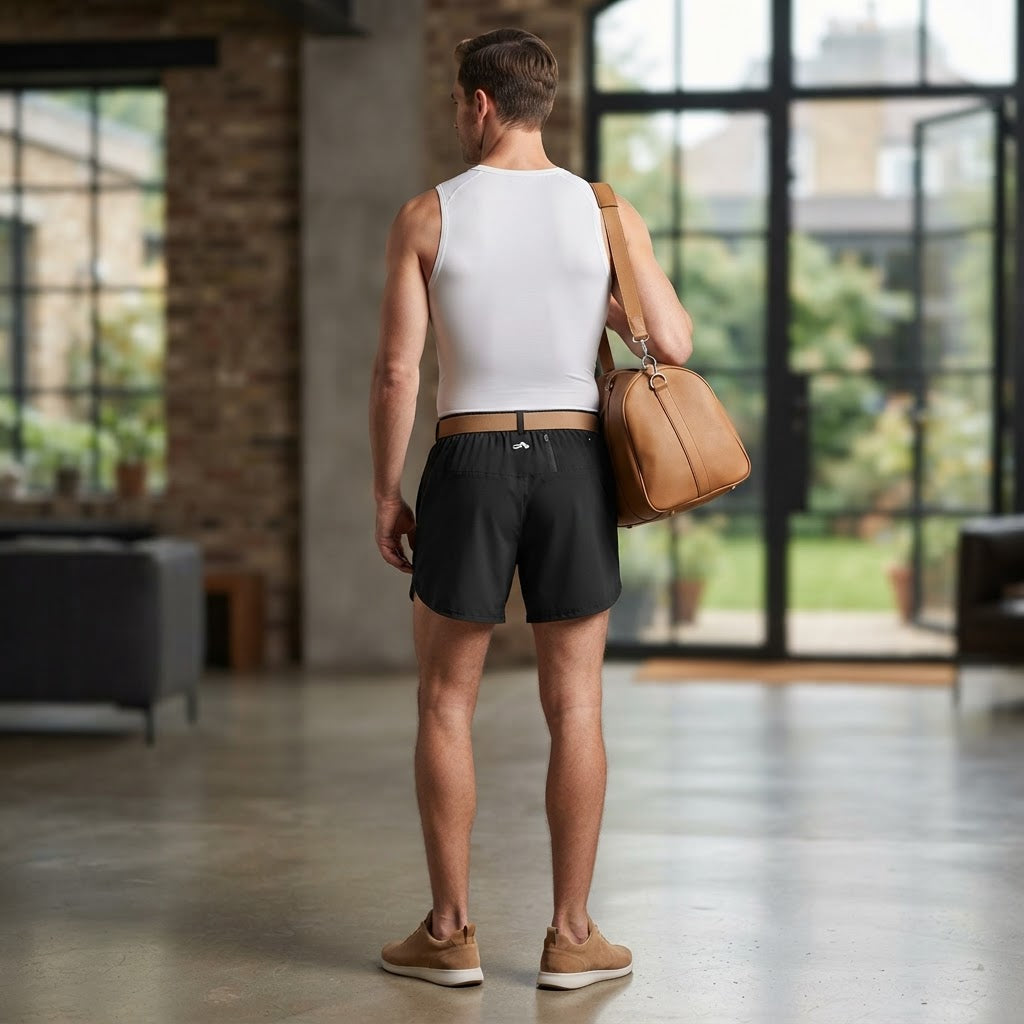 Men's Black Athletic Running Shorts