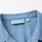 Women's Blue Embroidered Linen-Blend Short Sleeve Top