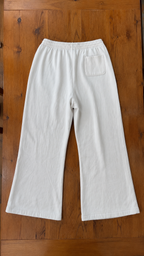Women's White Wide-Leg Ankle Lounge Trousers S/M