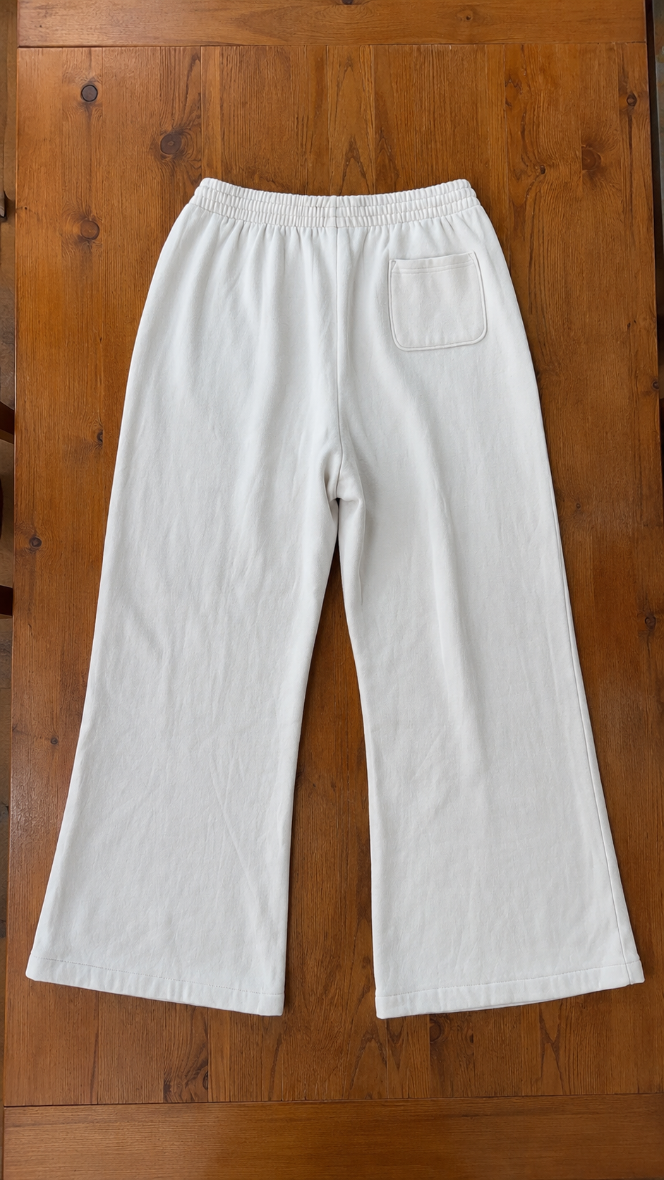 Women's White Wide-Leg Ankle Lounge Trousers S/M
