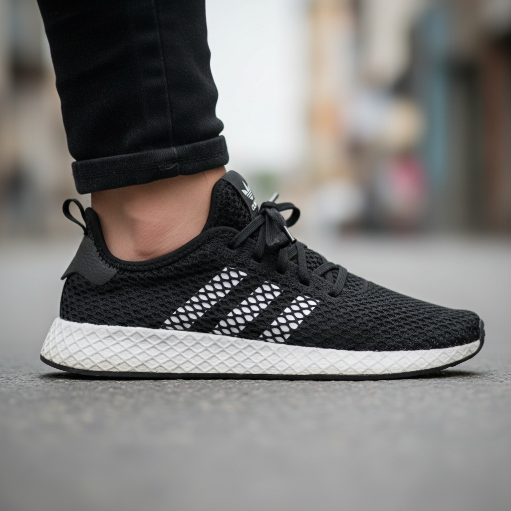 Adidas Deerupt Runner Black White Mesh Sneakers