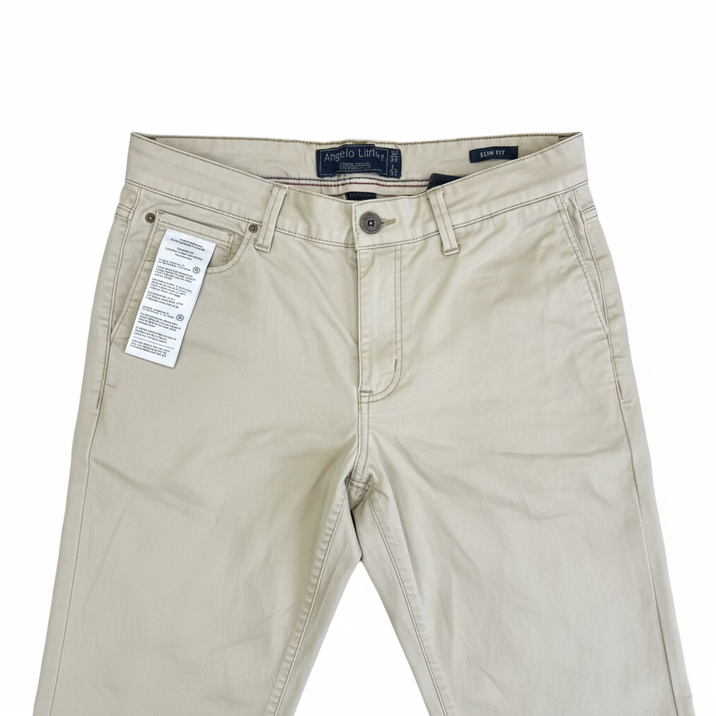 Angelo Litrico Men's Slim Fit Beige Chino Trousers