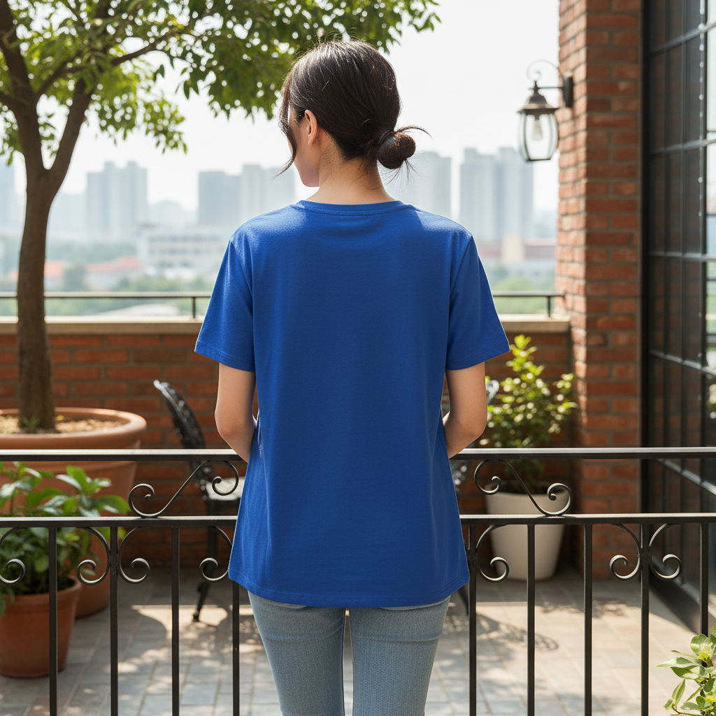 Women's Blue Happiness Graphic T-Shirt