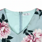 Ally Fashion Light Blue Floral V-Neck Romper - Size 8