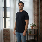 Cotton:On Cotton:On Navy Crew-Neck Regular Fit Cotton T-Shir