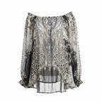 Camilla Embellished Leopard Off-Shoulder Blouse
