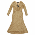 Juli Collection Gold Sequin Long Sleeve Maxi Dress