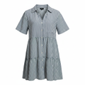 Dotti Blue & White Striped Tiered Mini Dress - Size 12
