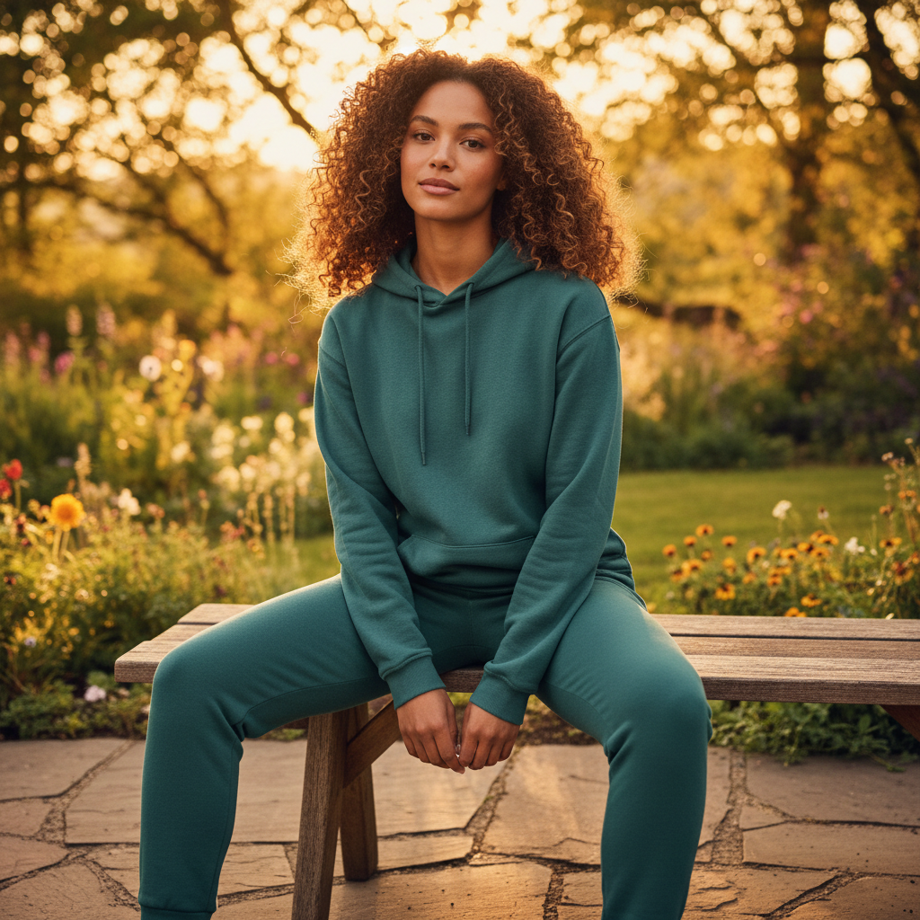 Unisex Dark Teal Pullover Hoodie with Kangaroo Pocket