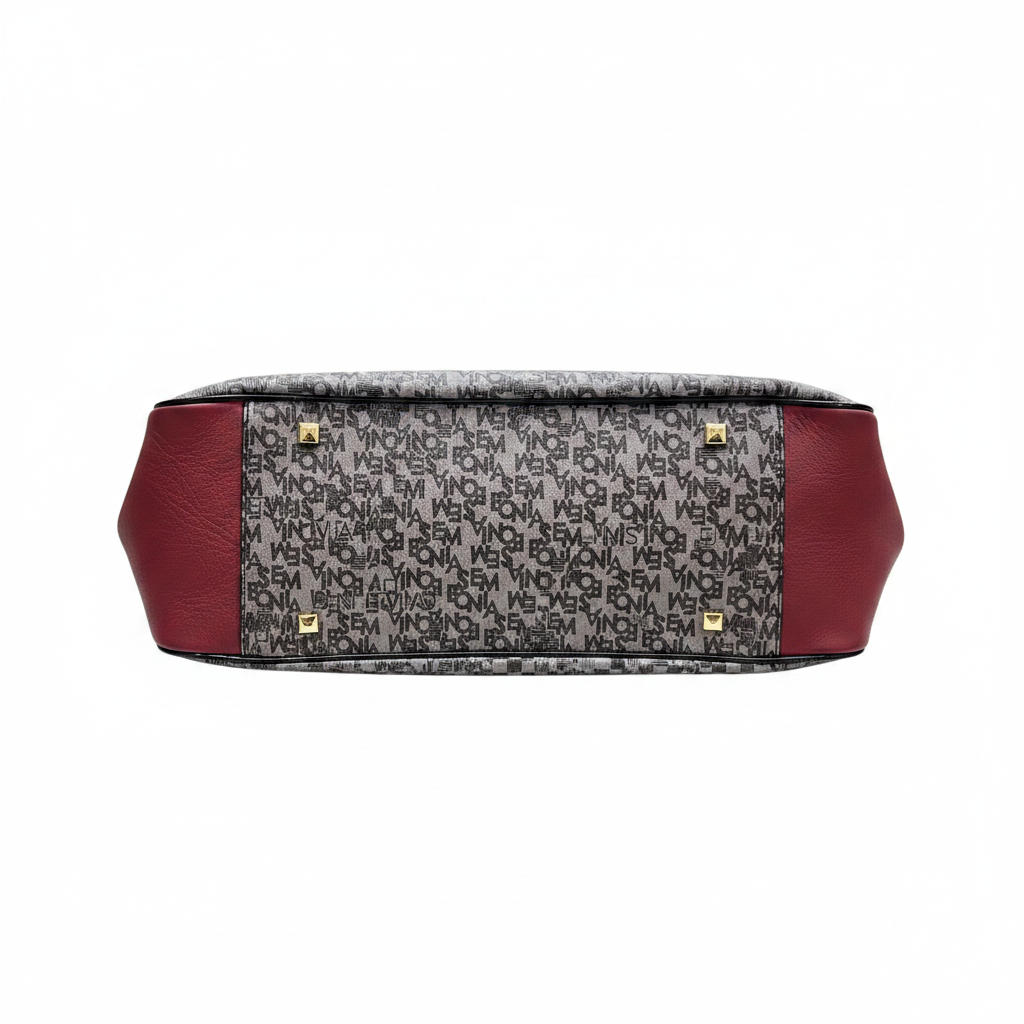 Sembonia Monogram & Checkered Hobo Bag with BS Charm
