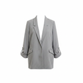 Stradivarius Women's Grey Pinstripe Tailored Office Blazer