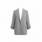 Stradivarius Women's Grey Pinstripe Tailored Office Blazer