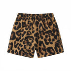 SHEIN Tan Leopard Print SHEIN Kids' Shorts with Elastic Wais