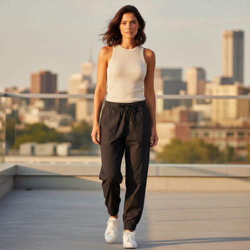 By Very Women's Black Cotton Twill Cargo Joggers