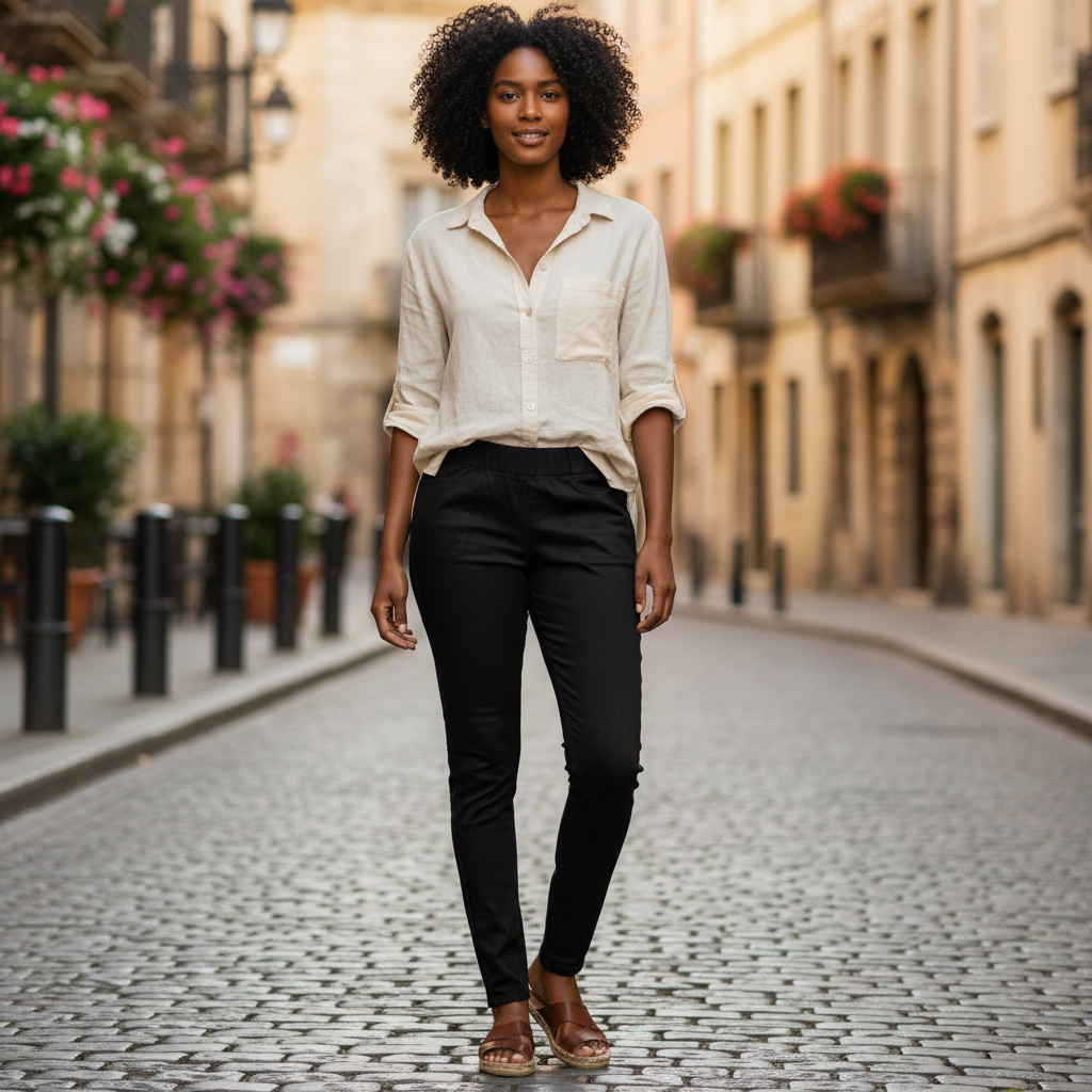 Esmara Women's Black Slim Fit Stretch Pull-On Pants