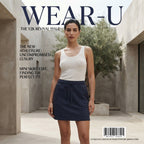 Navy Blue Jersey Mini Skirt with Drawstring Waist