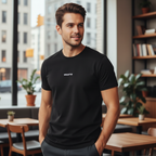 Men's WOOFYS AS Colour Staple Black Cotton T-Shirt - Size L